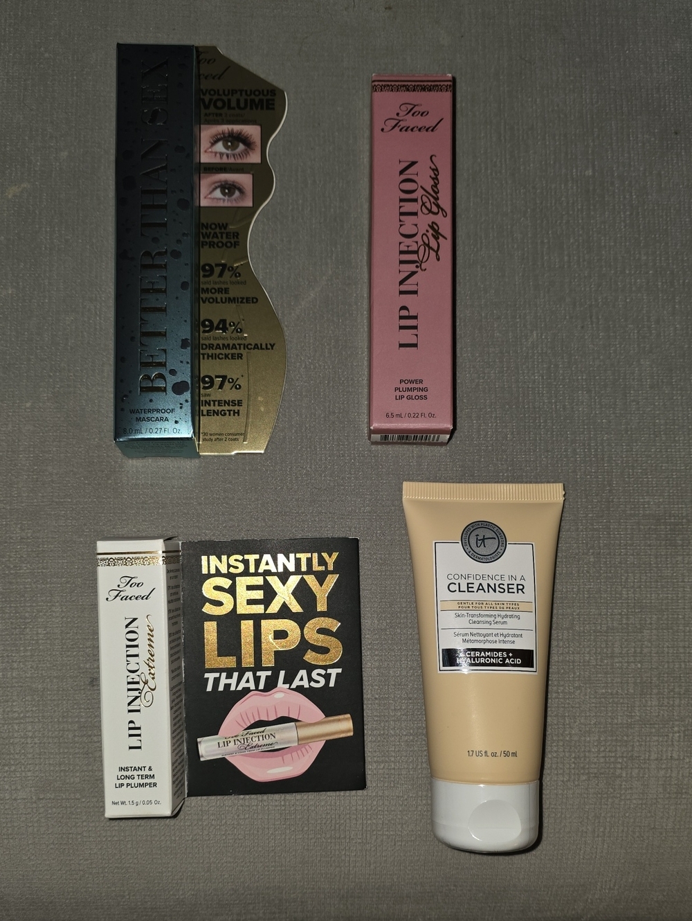 Too Faced Pink Lip Injection Plumping Gloss & Cleansing Gel Set